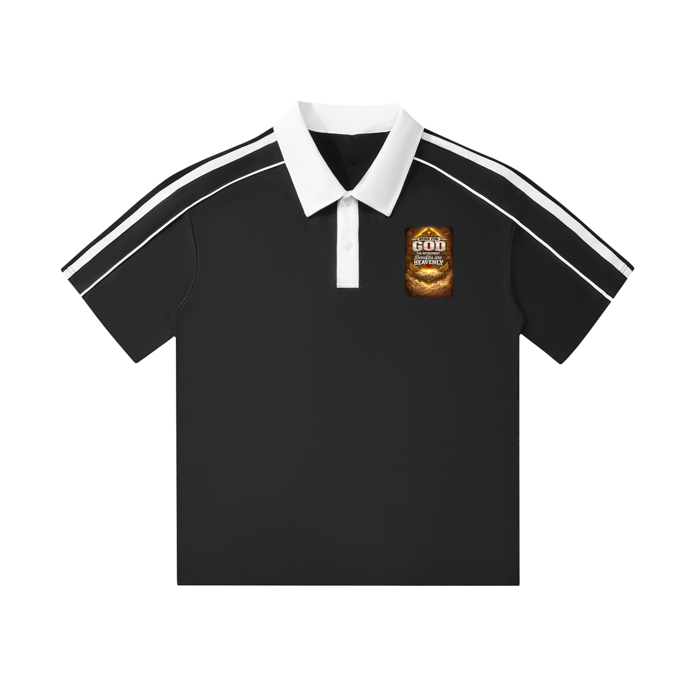 Contrast Collar Short-Sleeve Polo Shirt